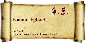 Hammer Egbert névjegykártya